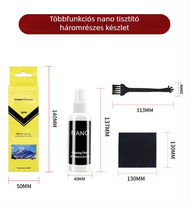 hat darabos tisztító készlet nanoantibakteriális összetevőkkel laptopokhoz, számítógépekhez és DSLR kamerákhoz