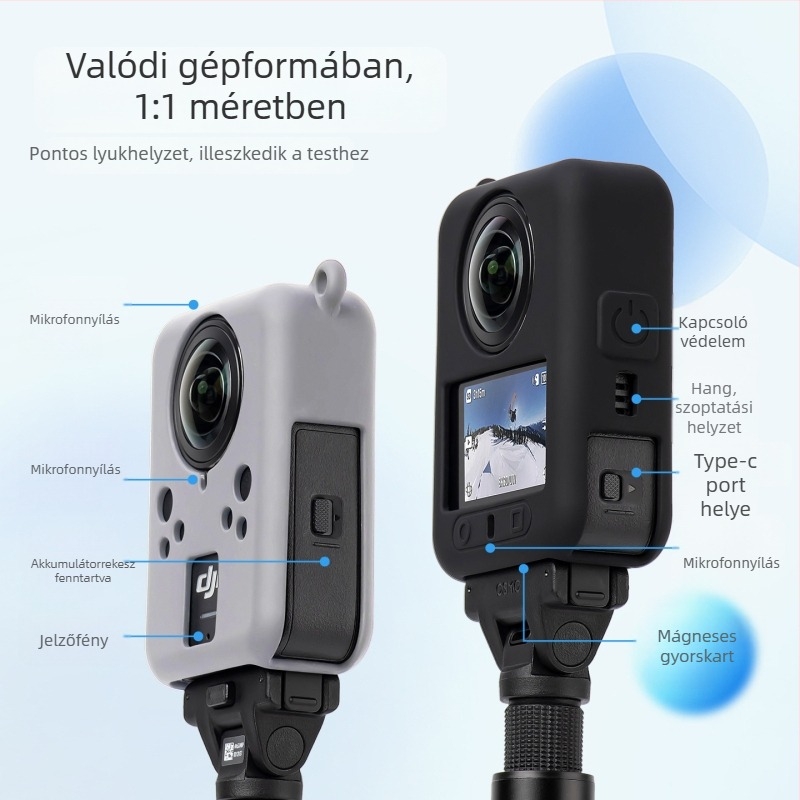 Szilikon védőtok DJI Osmo 360-hoz — Libor Os02, test- és objektívvédelem, csomag: test- és objektívtok