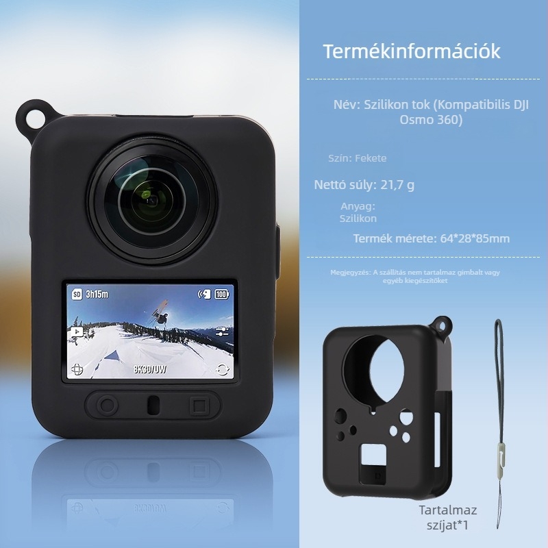 Szilikon védőtok DJI Osmo 360-hoz — Libor Os02, test- és objektívvédelem, csomag: test- és objektívtok