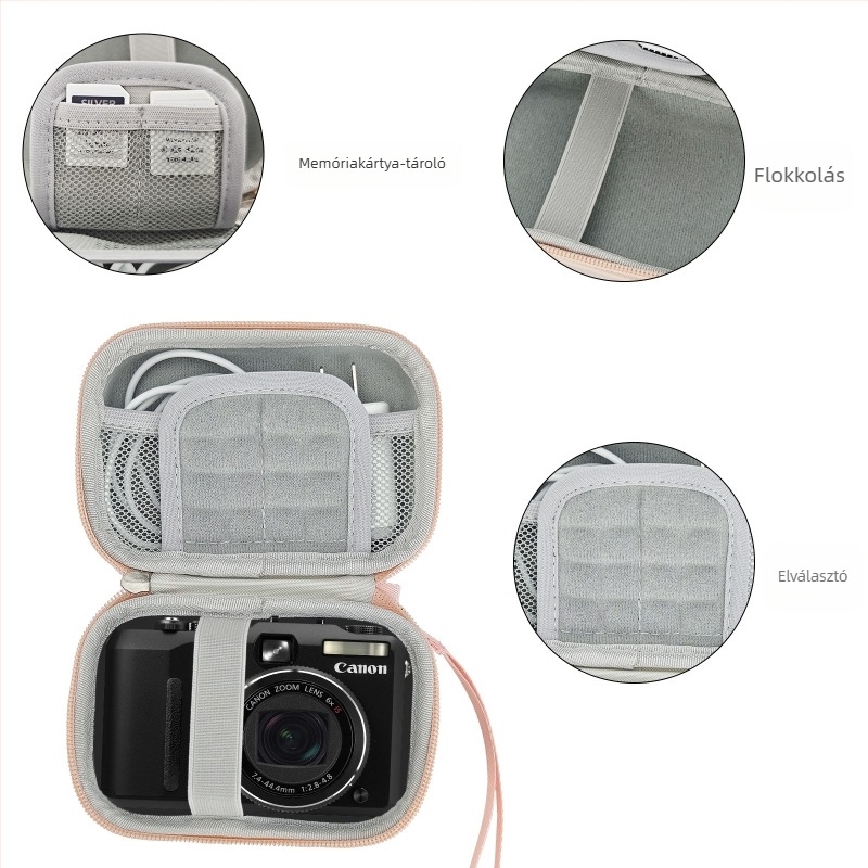 Canon SX740/SX720/G7X2/G7X3 kompatibilis kemény tok kamera számára – vízálló, ütésálló, EVA-kompozit konstrukció