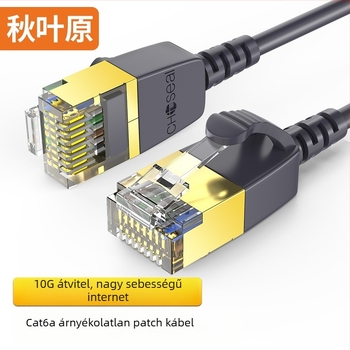 Akihabara CAT6A UTP árnyékolatlan hálózati kábel, 10 Gbps, kerek vékony kábel, Plug-and-Play