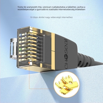 Akihabara CAT6A UTP árnyékolatlan hálózati kábel, 10 Gbps, kerek vékony kábel, Plug-and-Play