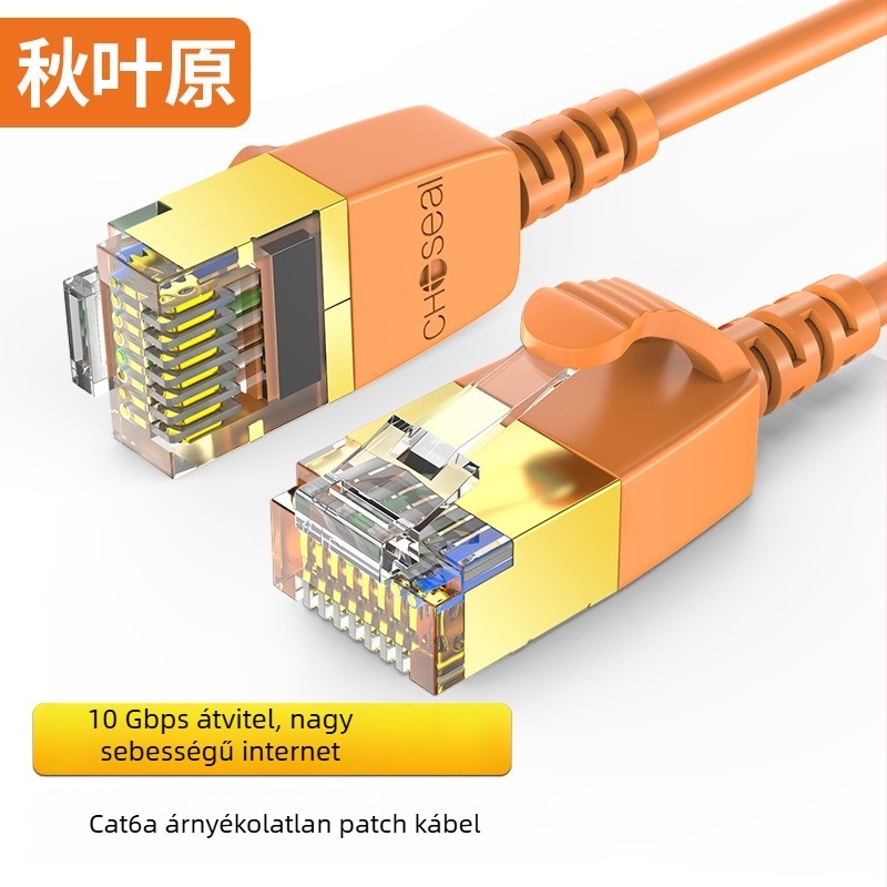 Akihabara CAT6A UTP árnyékolatlan hálózati kábel, 10 Gbps, kerek vékony kábel, Plug-and-Play