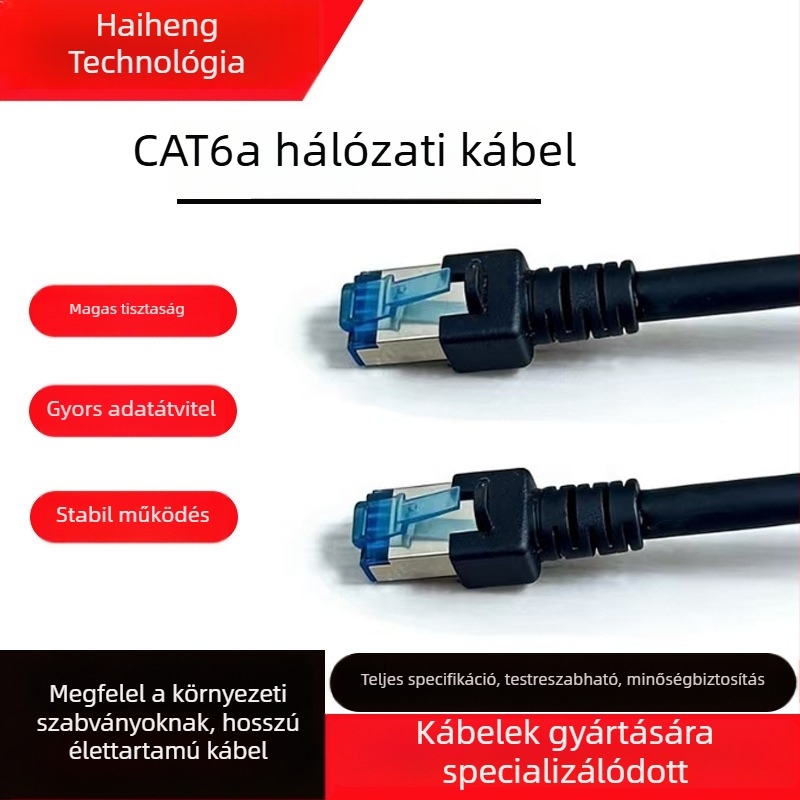 CAT6 Ethernet-kábel - Gigabites 1000 Mbps, laptop/router/PC-hez, otthoni/irodai hálózat, működési hőmérséklet -20°C–60°C