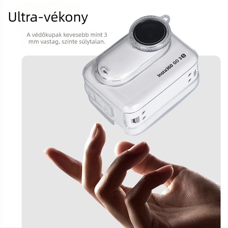 Insta360 GO3S átlátszó puha gumi védőtok test és lencse védelme