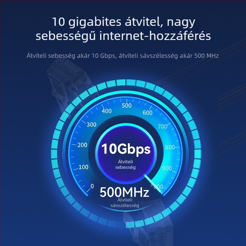 Wei Xun Cat6A rugalmas Ethernet-kábel 360°-os forgatható dupla könyökkel RJ-45, Gigabites otthoni számítógépekhez és switchekhez