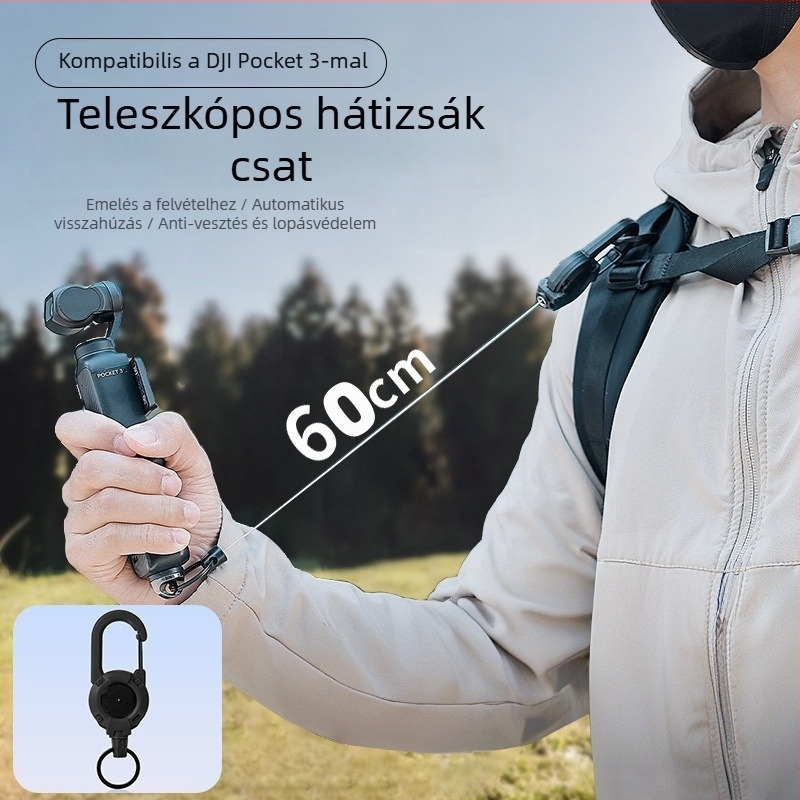 Kinyújtható hátizsák-zár DJI Pocket 3-hoz – BB01, kompatibil a DJI OSMO Pocket 3-mal; Anyag: műanyag + fém; Termékkód: B/B001 (BB01 • Kompatibilis a DJI OSMO Pocket 3-mal • Anyag: műanyag + fém • B/B001)
