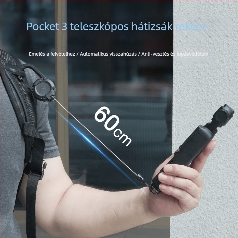 Kinyújtható hátizsák-zár DJI Pocket 3-hoz – BB01, kompatibil a DJI OSMO Pocket 3-mal; Anyag: műanyag + fém; Termékkód: B/B001 (BB01 • Kompatibilis a DJI OSMO Pocket 3-mal • Anyag: műanyag + fém • B/B001)