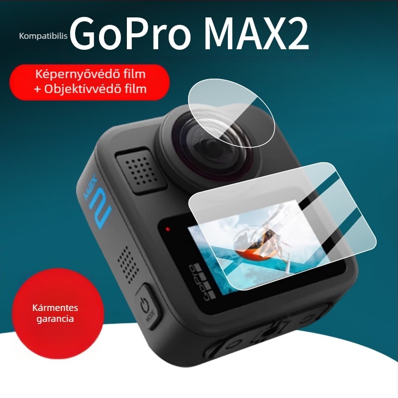GoPro Max2 edzett kijelző- és lencsevédő fólia, anti-karcolás
