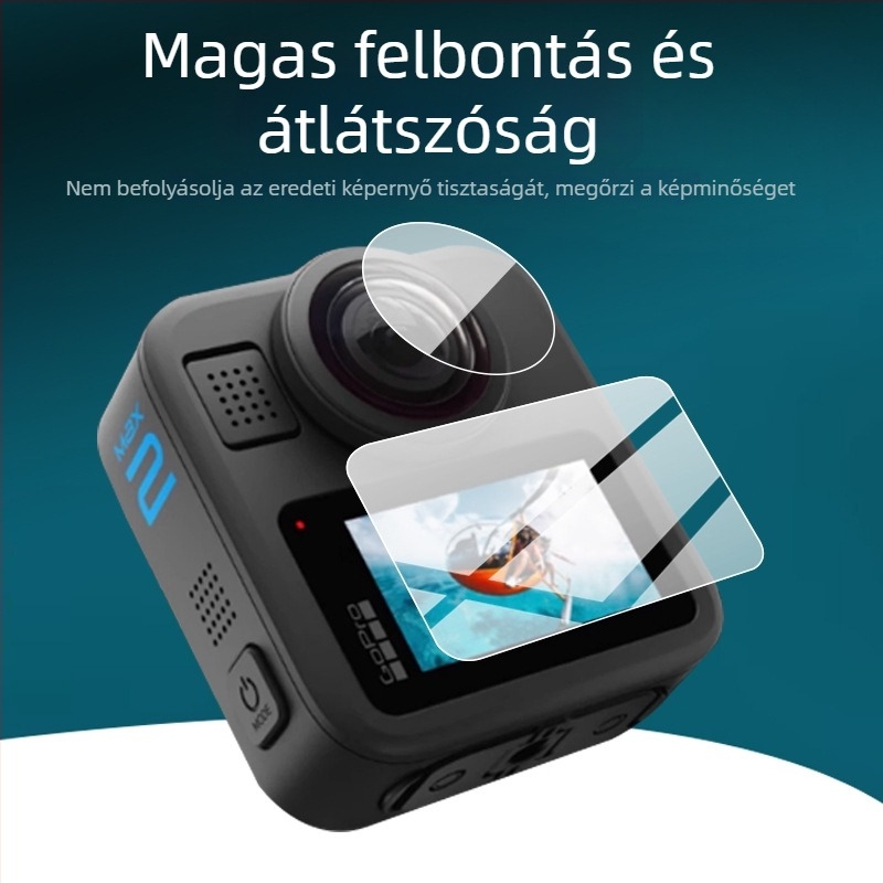 GoPro Max2 edzett kijelző- és lencsevédő fólia, anti-karcolás