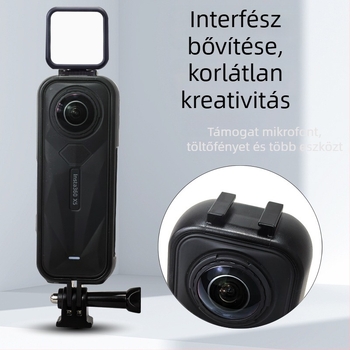 Insta360 X5 bővített védőkeret csavarokkal és adapterrel – PC kivitel, horizontális és vertikális felvételhez