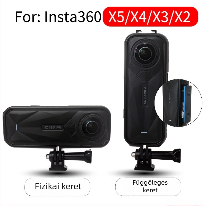 Insta360 X5 bővített védőkeret csavarokkal és adapterrel – PC kivitel, horizontális és vertikális felvételhez