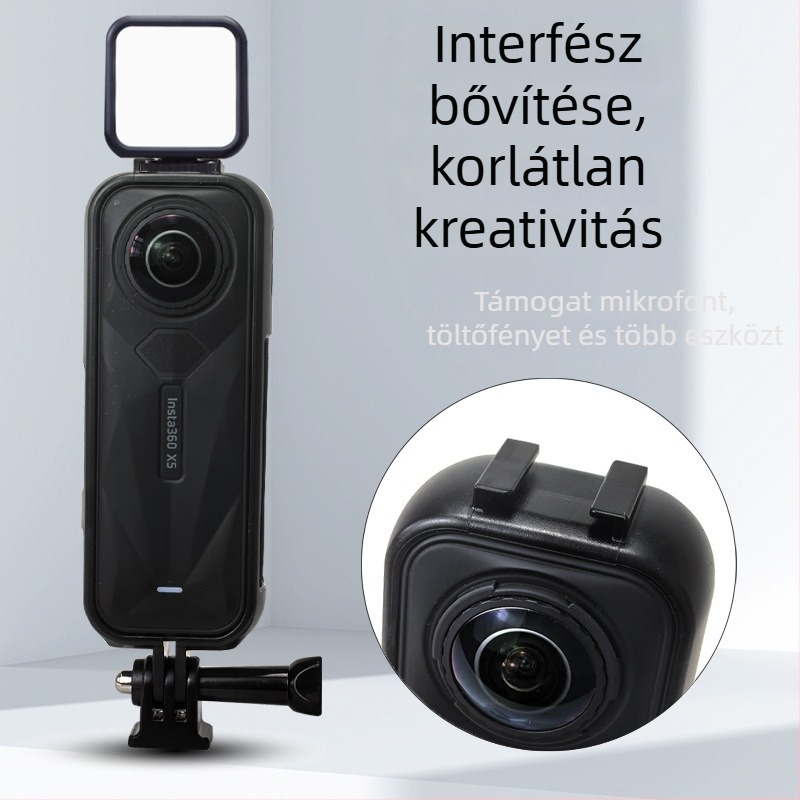 Insta360 X5 bővített védőkeret csavarokkal és adapterrel – PC kivitel, horizontális és vertikális felvételhez
