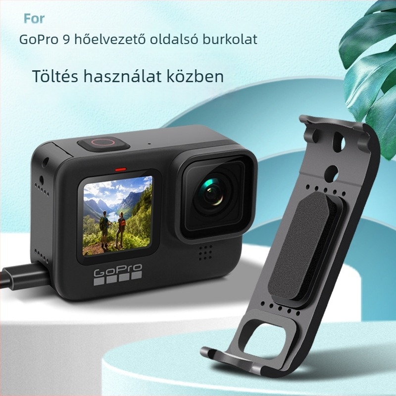 GoPro HERO8-11 ABS műanyag újratölthető hűtő oldalsó fedél és akkumulátor oldalsó fedél – kiegészítő