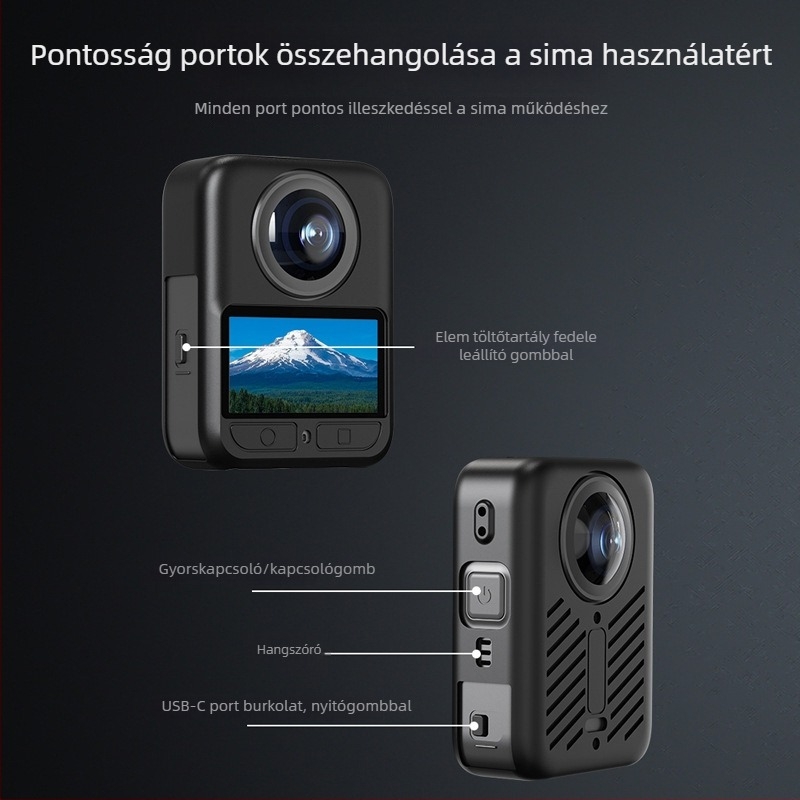 Szilikon védőtok DJI Osmo 360 Action Camera – lencsevédő sapka és védő sapka a gimbalhoz