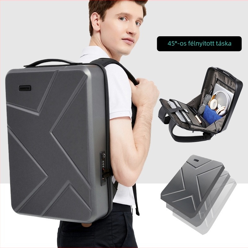 ABS keményhéjas hátizsák, 20-35L kapacitás, modell 1001, lopás elleni védelem, USB-port