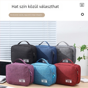 Kábelszervező táska - kézitáska stílusú Oxford anyag, sokoldalú utazási tok kábelek, töltők, külső HDD és fülhallgatók számára
