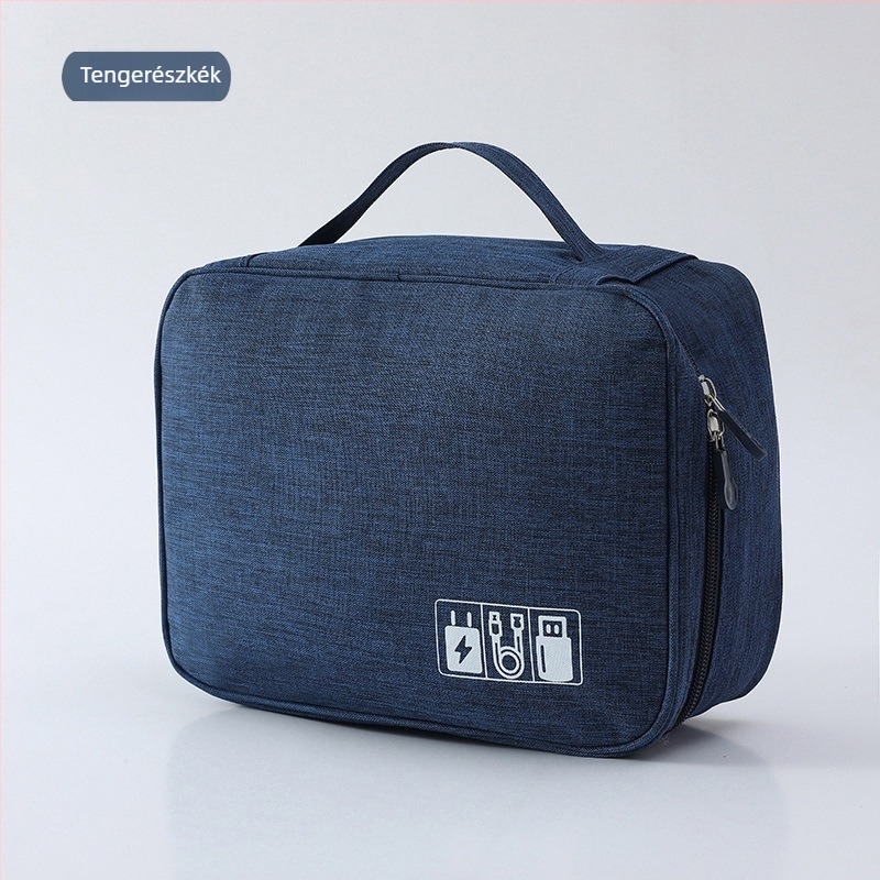 Kábelszervező táska - kézitáska stílusú Oxford anyag, sokoldalú utazási tok kábelek, töltők, külső HDD és fülhallgatók számára