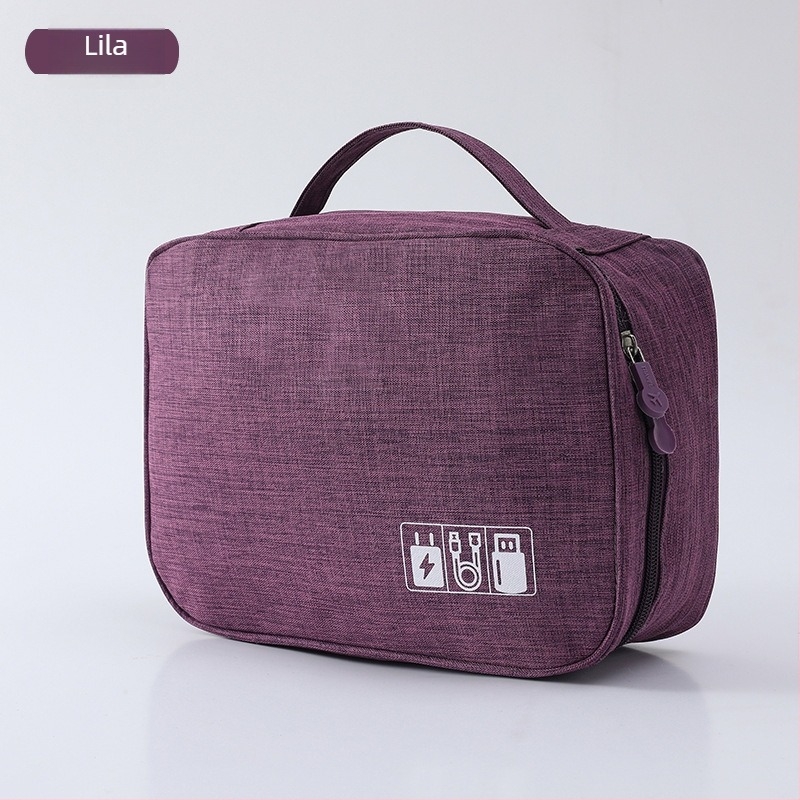 Kábelszervező táska - kézitáska stílusú Oxford anyag, sokoldalú utazási tok kábelek, töltők, külső HDD és fülhallgatók számára