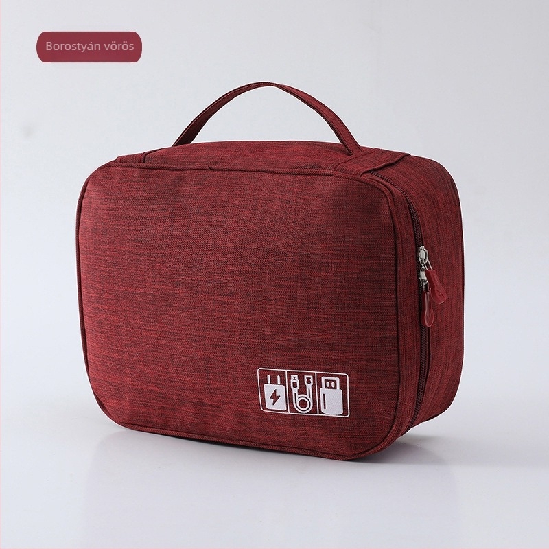 Kábelszervező táska - kézitáska stílusú Oxford anyag, sokoldalú utazási tok kábelek, töltők, külső HDD és fülhallgatók számára