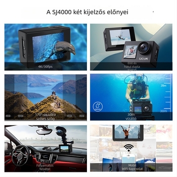 SJCAM SJ4000 AIR akciókamera, 12 MP felbontás, TF tár, LCD 2.0, 90 perc üzemidő