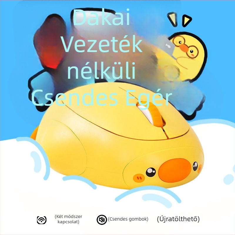 Dake duck vezeték nélküli, csendes egér, Bluetooth kettős mód, újratölthető