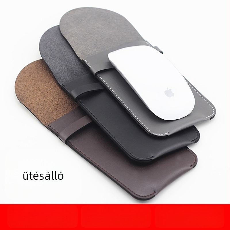 Bőr védőtok Apple Magic Mouse 2-höz, tároló zsebbel és karcolás elleni védelemmel