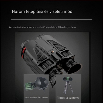 4K hordozható infravörös éjjellátó binokulár felvétellel, 16x optikai zoom, CMOS érzékelő