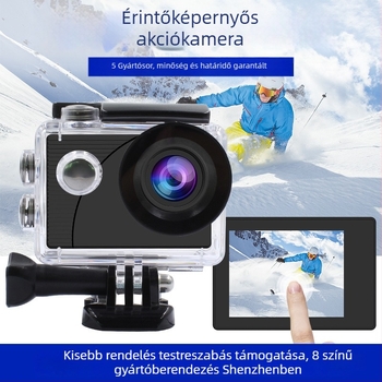 Külső akciókamera F300AT, 4K felvétel, vízálló és stabilizáció, 2,0 hüvelykes LCD