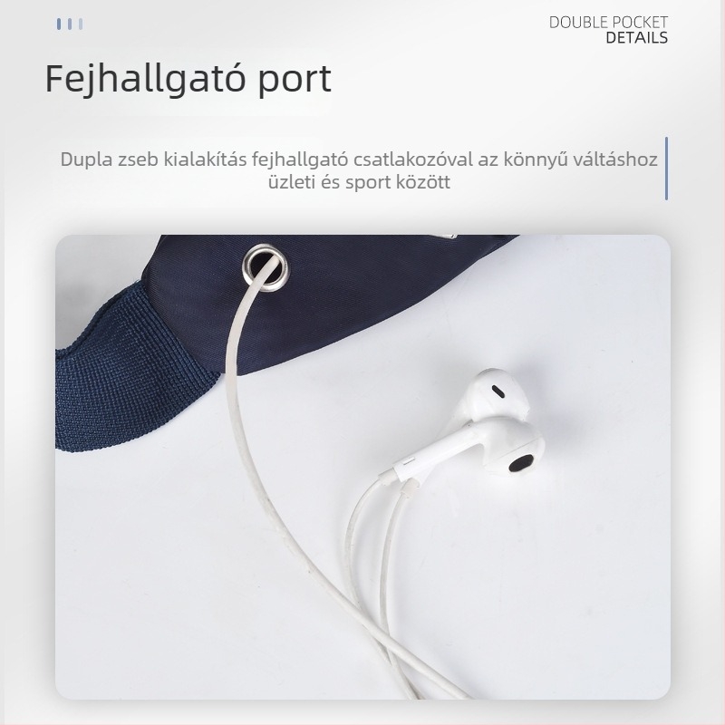 Férfi derékpántos táska - vászon, városi egyszerű stílus, kopásálló, egyszínű mintázat, belső nejlon bélés