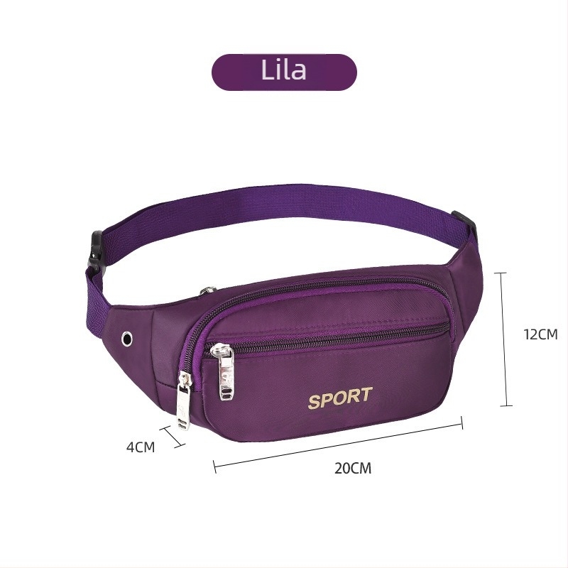 Férfi derékpántos táska - vászon, városi egyszerű stílus, kopásálló, egyszínű mintázat, belső nejlon bélés