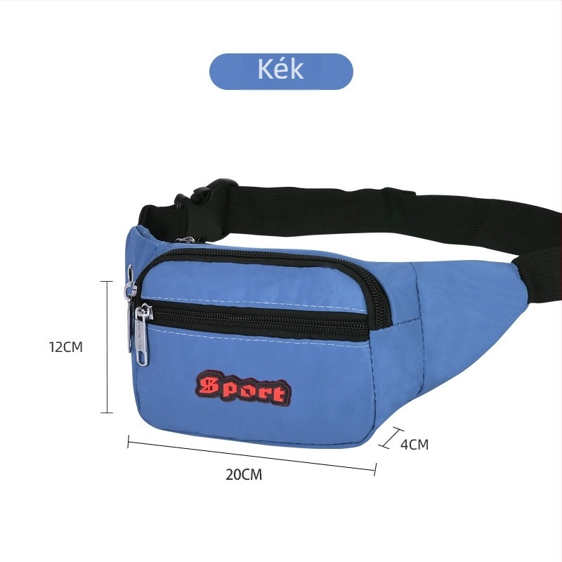 Férfi derékpántos táska - vászon, városi egyszerű stílus, kopásálló, egyszínű mintázat, belső nejlon bélés