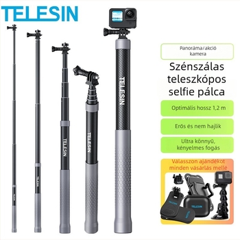 GoPro és Insta360 kompatibil Selfie Stick – Kézi monopod akciókamerahoz, Bluetooth nélkül