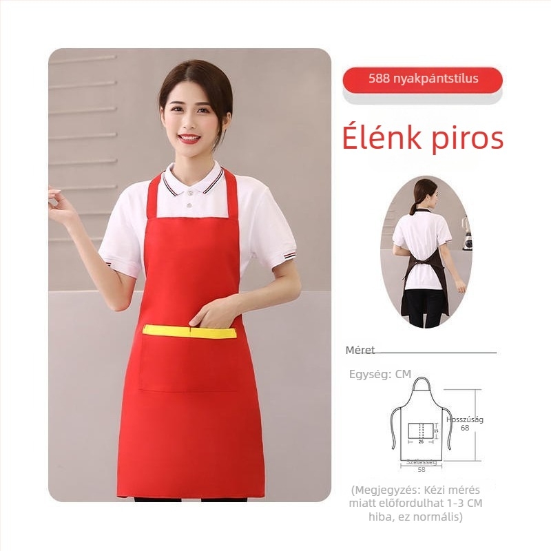 Ujjatlan poliészter kötény barbecue-hoz és kiszolgáló személyzetnek — vízálló, olajálló, szennyeződés- és kopásálló, modern minimalista dizájn