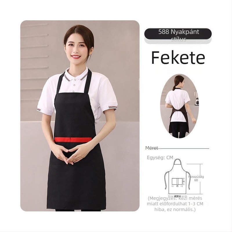 Ujjatlan poliészter kötény barbecue-hoz és kiszolgáló személyzetnek — vízálló, olajálló, szennyeződés- és kopásálló, modern minimalista dizájn