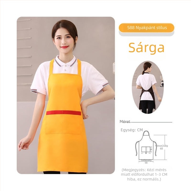 Ujjatlan poliészter kötény barbecue-hoz és kiszolgáló személyzetnek — vízálló, olajálló, szennyeződés- és kopásálló, modern minimalista dizájn