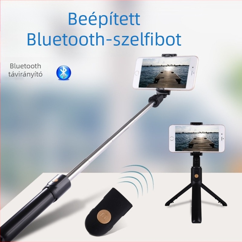 K07 Mobiltelefonos Selfie Pálca Bluetooth Távirányítóval – Kültéri All-in-One Tripod Élő Felvételekhez (ABS)