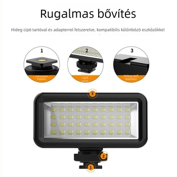 Sea Frog RGB fény GoPro és DJI akciókamerákhoz, tartóval, ABS ház, beépített lítiumakkumulátor, modell SL-106, 40 m-ig vízálló