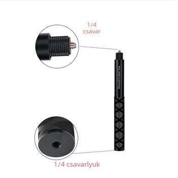 HB-120Z 7-szakaszos alumínium ötvözetű kiegészítő kar akciókamerákhoz és panorámaképekhez; kompatibil Insta360X4, GoPro, DJI Action 5; teherbírás max. 2 kg; logó nyomtatási lehetőség.