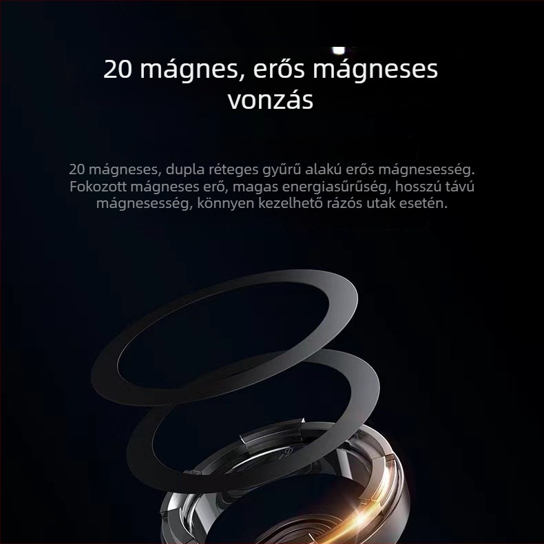 Autótelefon-tartó mágneses alap N52, rögzítés a szellőzőnyíláshoz, műanyagból, navigációhoz