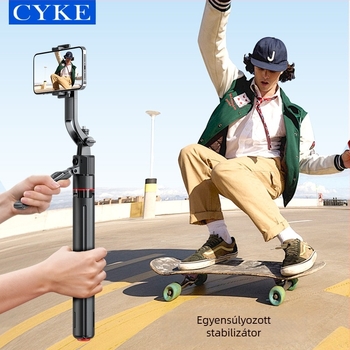 Cyke szelfi pálca arcfelismeréssel és automata követéssel, tripod élő közvetítéshez, telefon-tartó, test alumínium ötvözetből, Bluetooth távirányító, modell TT07