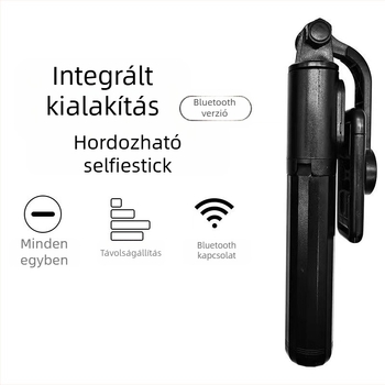 Q07 Bluetooth mobil selfie-stativ – Alumíniumötvözet + ABS, távirányítóval, beépített fény, képstabilizáció