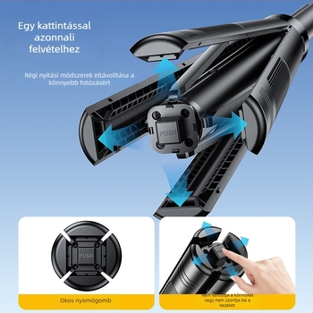 CRENOV Négytengelyes Gimbal Selfie Stick, Alumínium‑Ötvözet + ABS, Bluetooth Távirányító, Rezgéscsillapítás, Kitöltő Fény