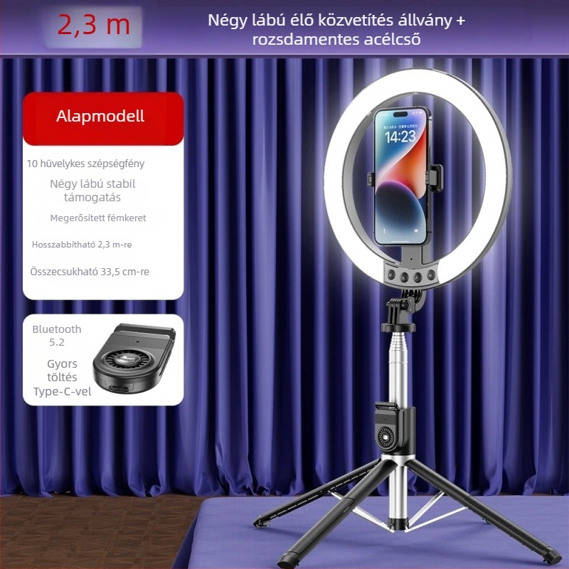Selfie bot és padlón álló tripod mobiltelefonokhoz, alumíniumötvözet, Lan xinda, testreszabás elérhető