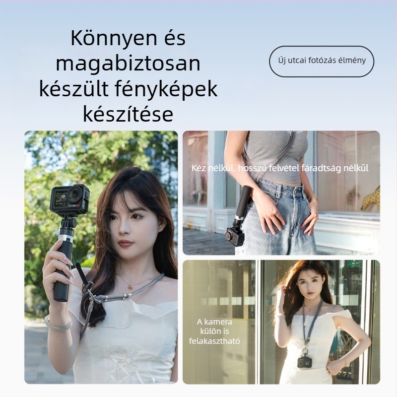 Hordozható Selfie Stick, L5pro Standard Edition, univerzális a DJI Action 6/54 Pro és Shadow Stone GoPro-hoz, Alumíniumötvözet, OEM/ODM logó