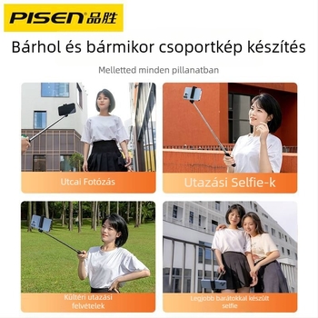Pisen Mini Integrált Bluetooth Selfie Bot Távirányítóval – Műanyag Test, Testreszabható