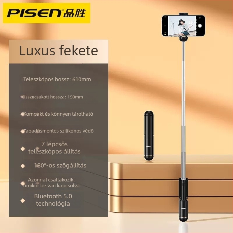 Pisen Mini Integrált Bluetooth Selfie Bot Távirányítóval – Műanyag Test, Testreszabható