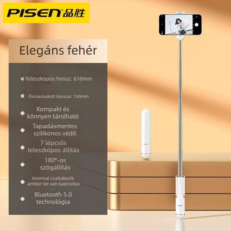 Pisen Mini Integrált Bluetooth Selfie Bot Távirányítóval – Műanyag Test, Testreszabható