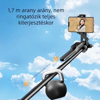 Fém Selfie Bot háromlábas állvánnyal, távirányítóval, stabilizálás, Bluetooth-támogatás (Kitöltő fény nélkül)
