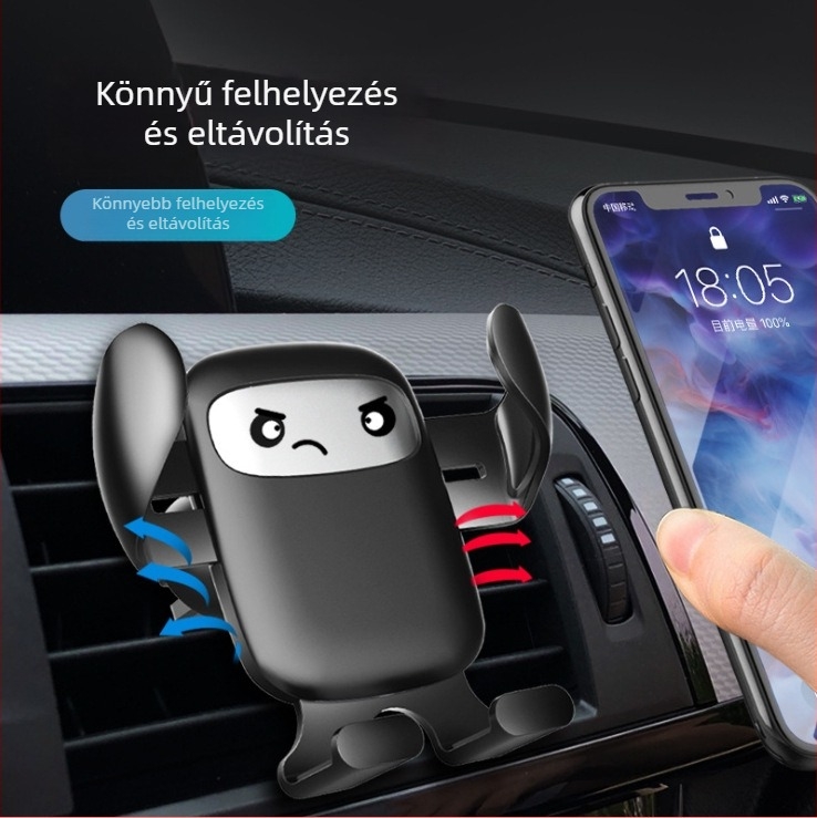 PESTON Autó tartó – Cartoon Expression Car Outlet Bracket, Műanyag, Cartoon stílus, Általános kompatibilitás
